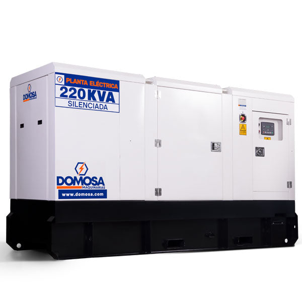 Planta eléctrica Domosa 220 kVA trifásica insonora, motor Cummins