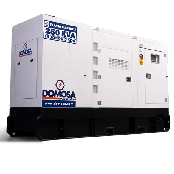 Planta eléctrica Domosa 250 kVA trifásica insonora, motor Cummins