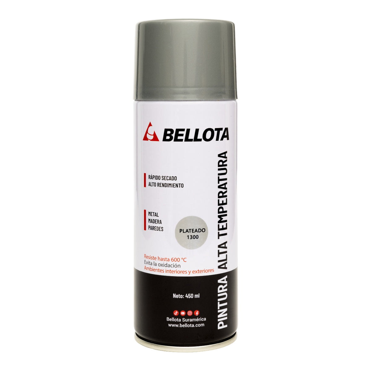 Bellota Spray alta temperatura plata 450 ml