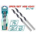 Total Mecha de acero HSS 4341 1/16 2 piezas TAC1201614