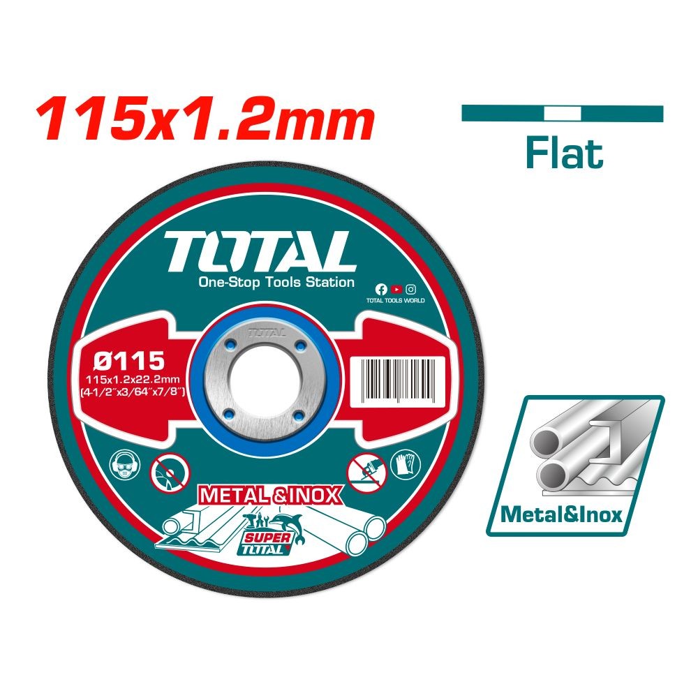 Total Disco de corte para metal 4-1/2X3/64X7/8 TAC2211151