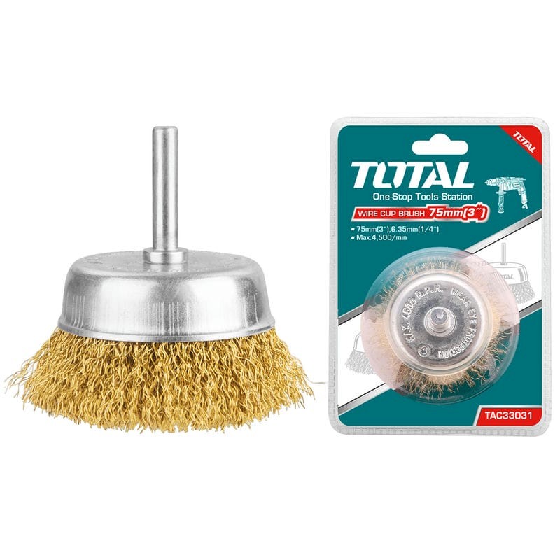 Total Cepillo de alambre de copa circular 3 x 75 mm TAC33031