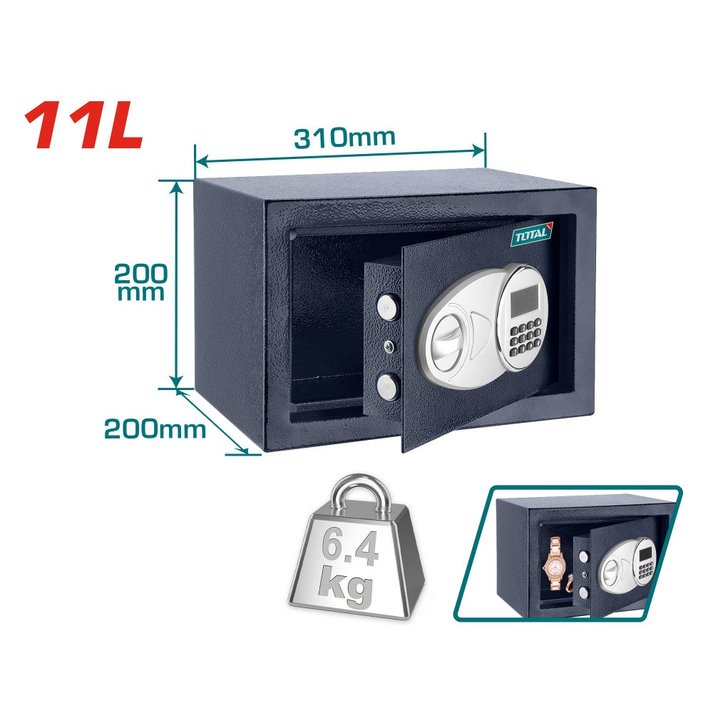 Total Caja fuerte de seguridad 11 L 200x310x200 mm TESF2001