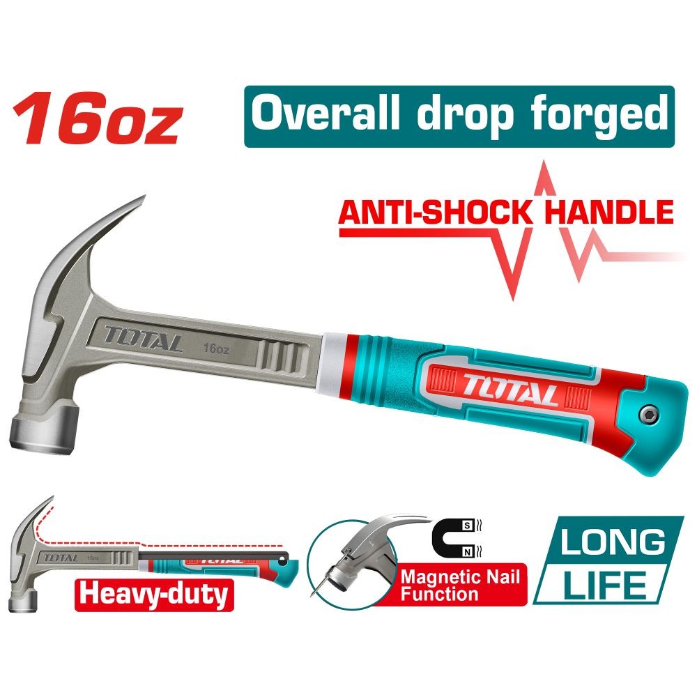 Total Martillo de oreja 450 g longitud 345 mm THCH61016L