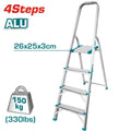 Total Escalera doméstica de aluminio 4 peldaños 150 kg THLAD06041