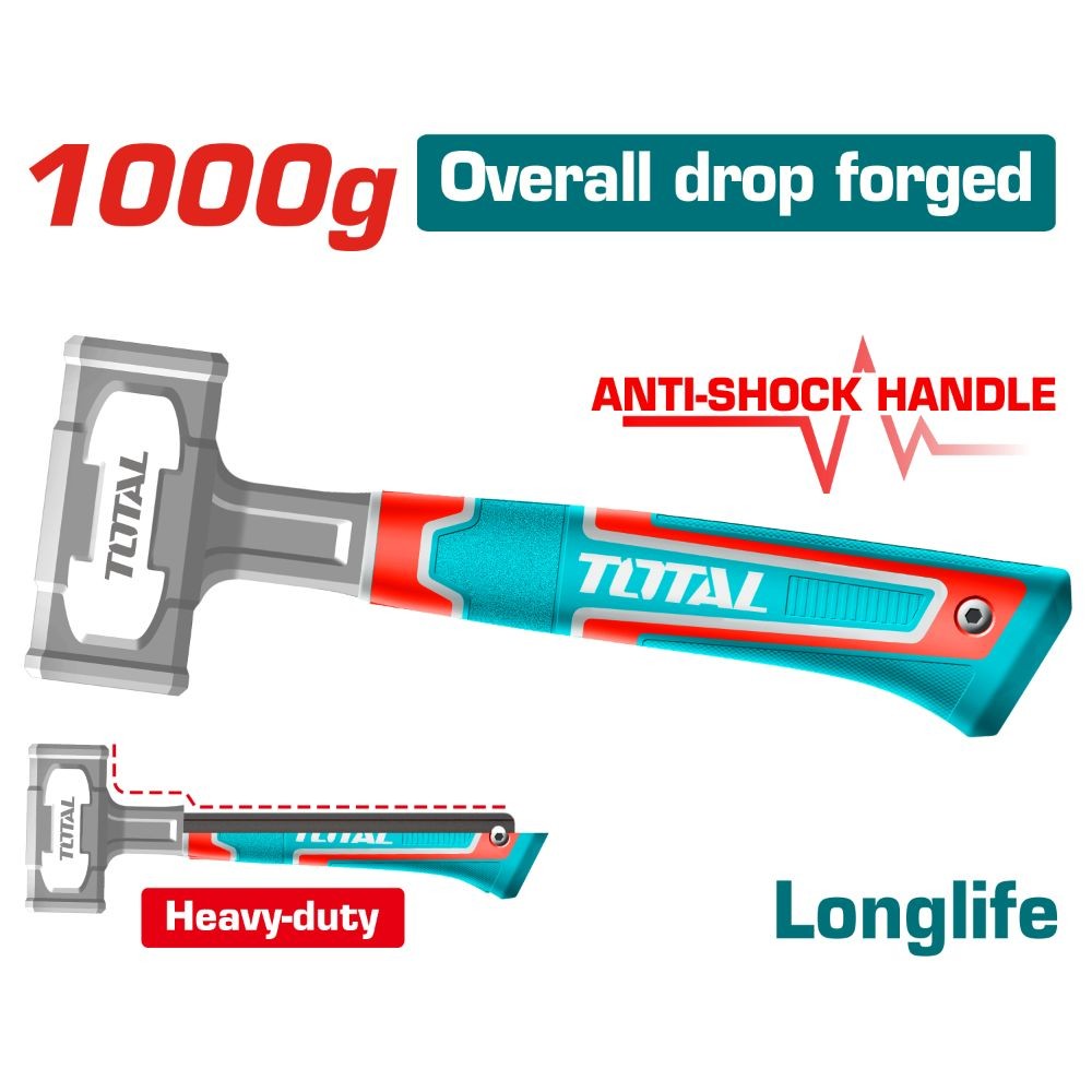 Total Martillo cuadrado 1000 g forjado completo THSTH61000L (mandarria)
