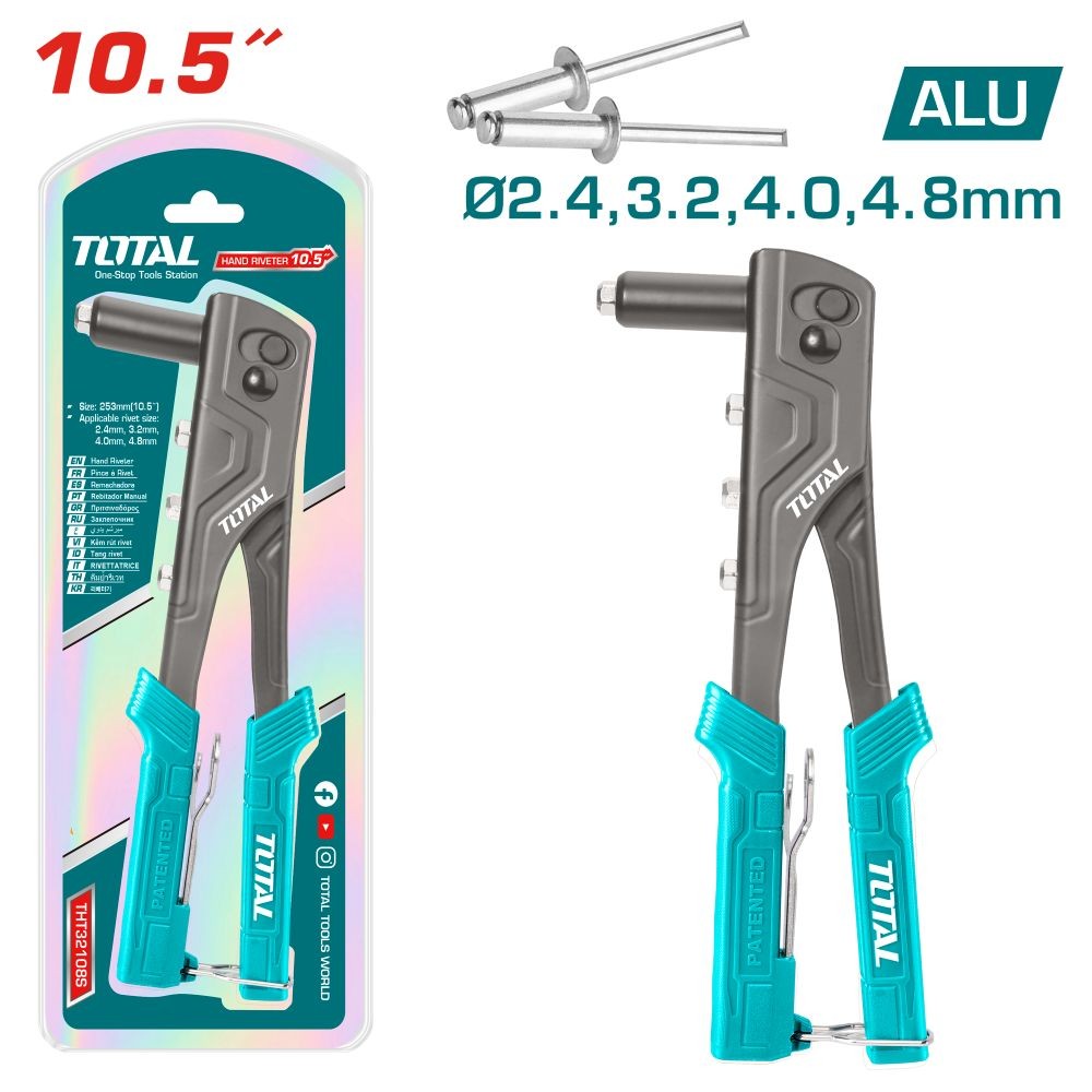 Total Remachadora manual 10.5 aplicable a 2.4 mm 3.2 mm 4 mm THT32108S