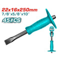 Total Cincel de acero al carbón 250 mm THT4211026 (Cabeza 22 mm mango 16 mm)