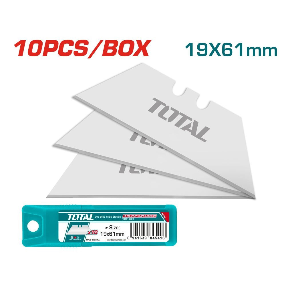 Total Juego de cuchillas para exacto 61x19 mm 10 piezas THT519001