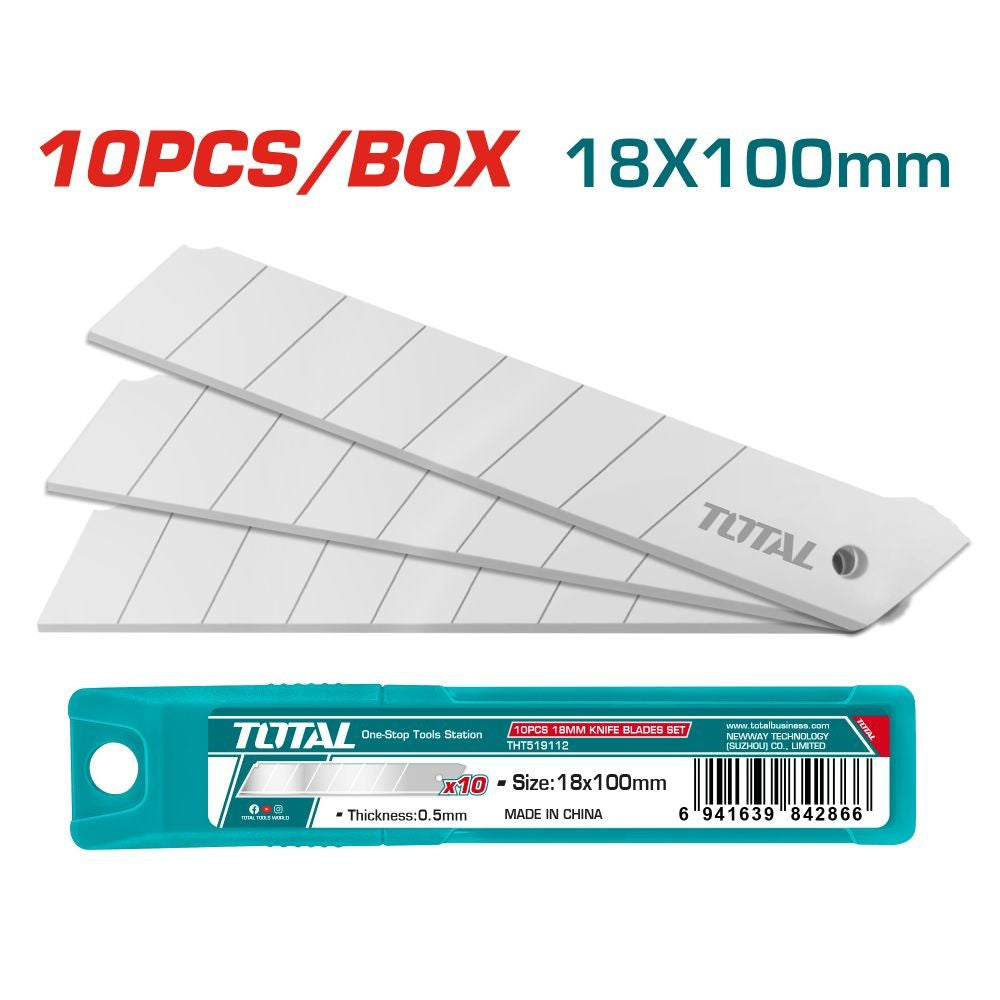 Total Juego de cuchillas 18 mm x 100 mm 10 piezas THT519112