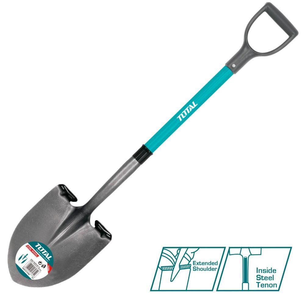 Total Pala de acero con mango de fibra de vidrio 1050 MMX220M THTH01214
