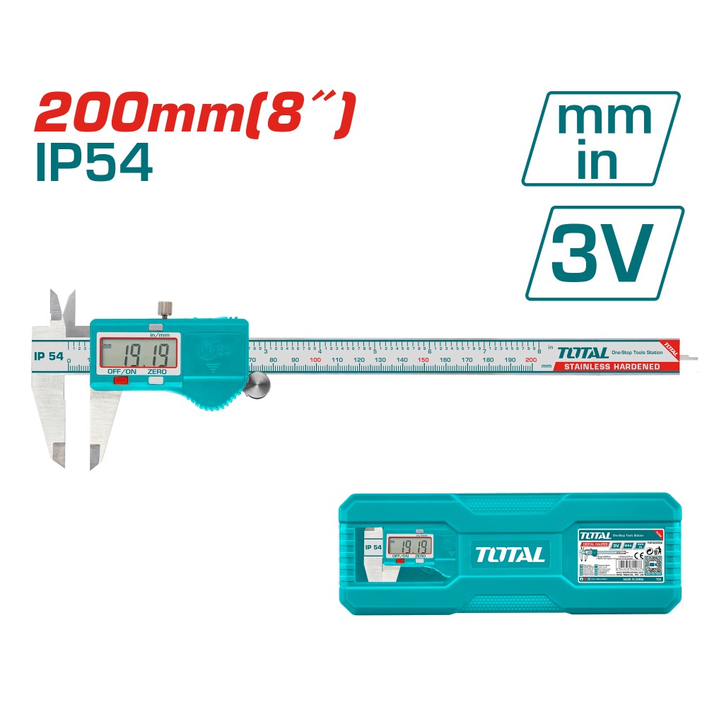 Total Vernier calibrador digital 0-200 mm TMT322006