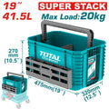Total Caja de herramientas apilable 19 480 mm (19) x 320 mm (125) x 248 mm (10) hebilla de plástico 25 kg TPBXS104