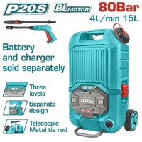 Total Hidrojet inalámbrico 40 V 80BAR 4L/MIN 15 L TPWLI4006
