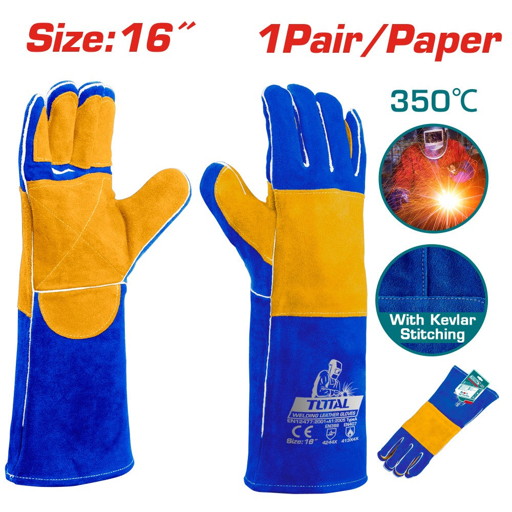 Total Guante de soldador 16 cuero grado ab TSP15216