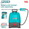 Total Rociador inalámbrico 20 V 16 L 5 bar 2 velocidades TSPLI2016 (fumigadora)