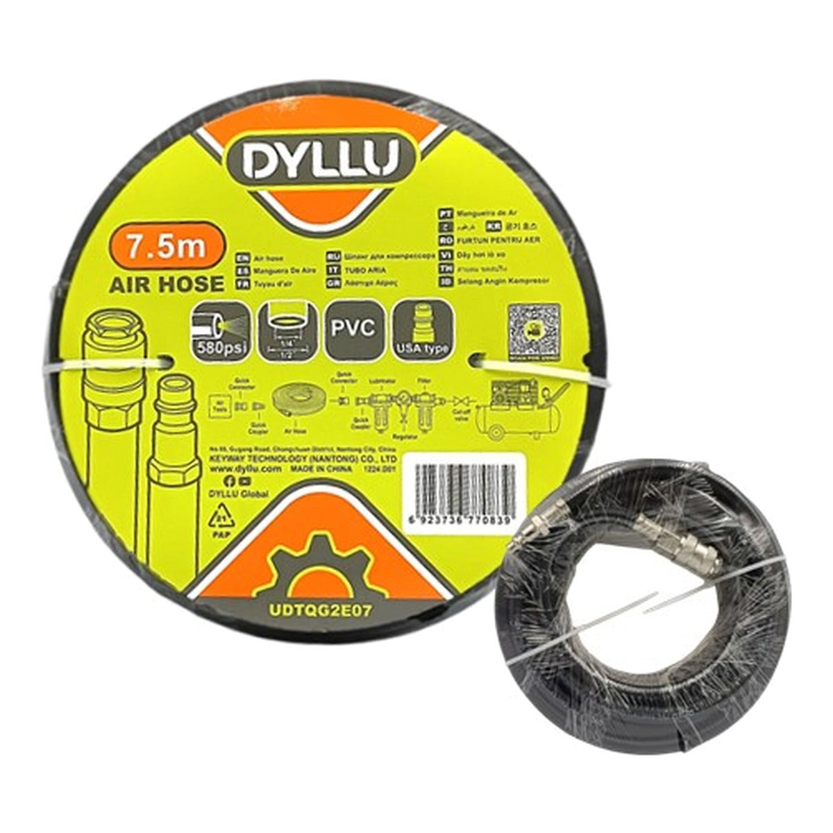 Fercoven Manguera para compresor 1/4 (580 psi) 7.5 m
