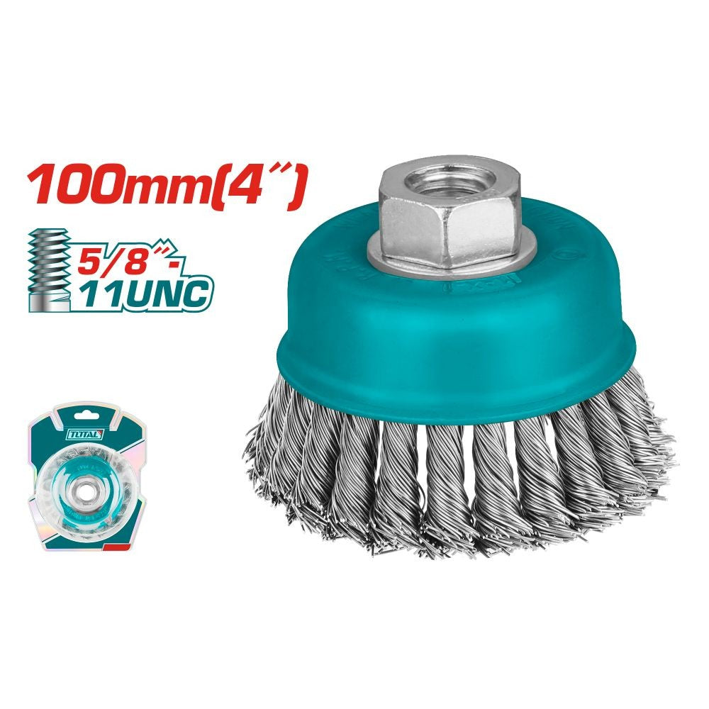 Total Cepillo de taza 4x5/8 acero al carbón 0.50 mm UTAC32041