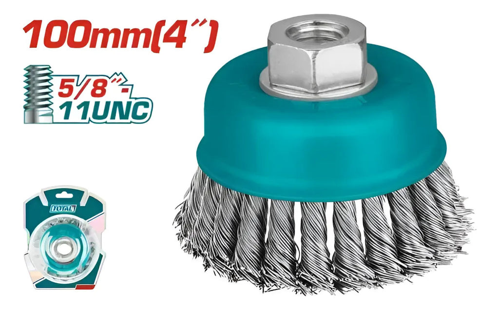 Total Cepillo de taza 4x5/8 acero al carbón 0.50 mm UTAC32041
