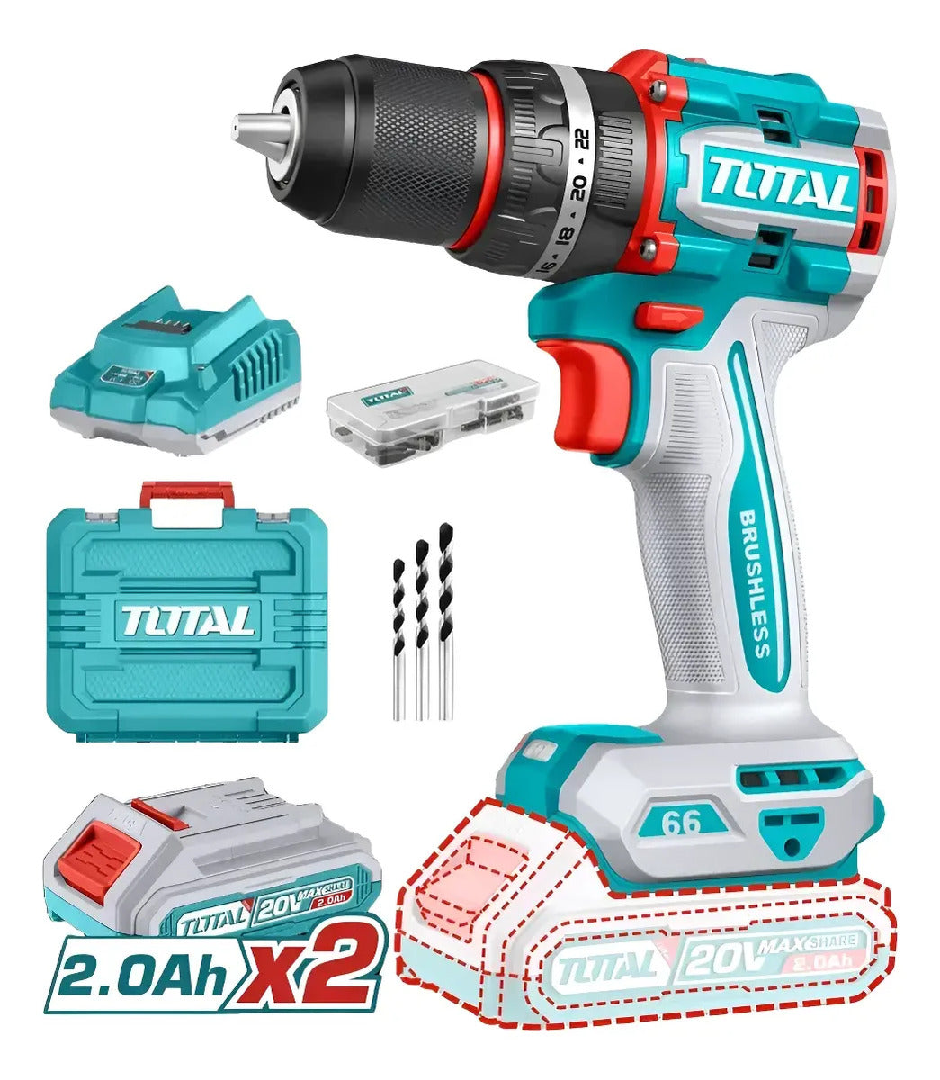 Total Taladro de impacto 20 V 66N.M UTIDLI20668