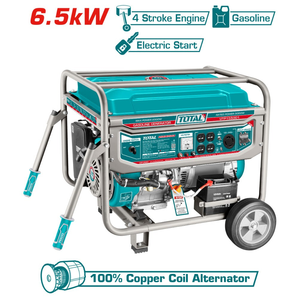 Total Generador a gasolina 6.5 kW 110-120/220-240 V 60 Hz 4t 36 UTP155001 (planta eléctrica)