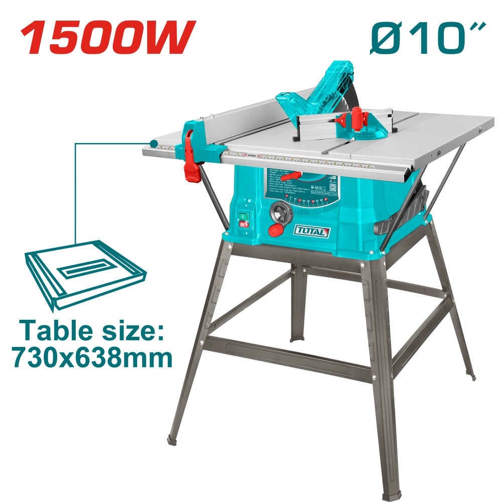 Total Sierra de mesa 1500 W 10x5/8 110-120 V 60 Hz 4500 rpm UTS5152548