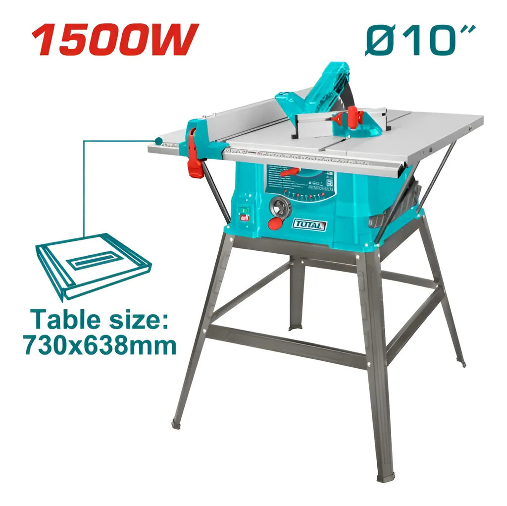 Total Sierra de mesa 1500 W 10x5/8 110-120 V 60 Hz 4500 rpm UTS5152548