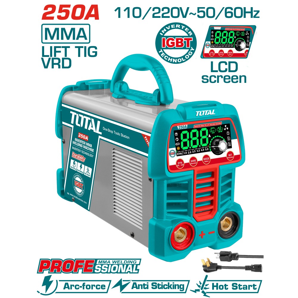 Total Máquina de soldar 250 A inverter LCD UTW225069