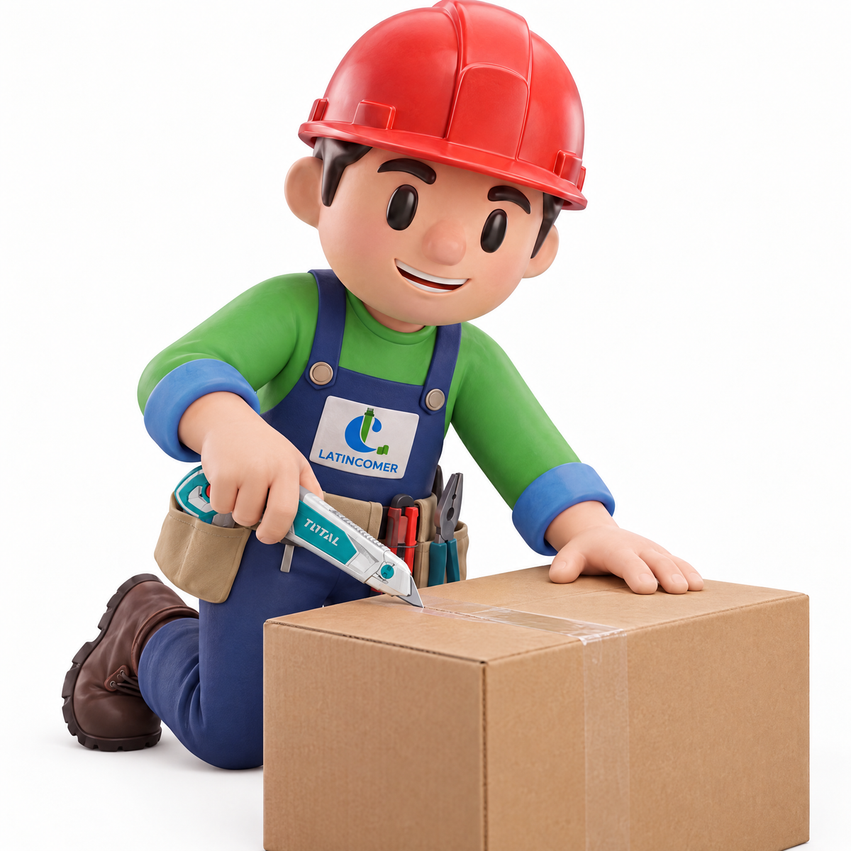 Max de Latincomer abriendo una caja con el exacto Total