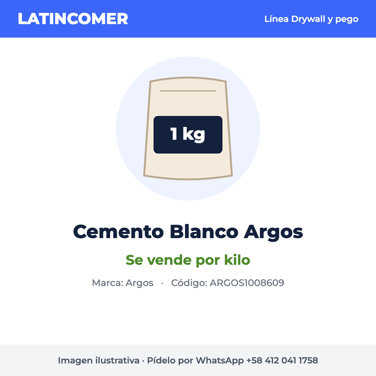 Cemento Blanco Argos por Kilo