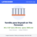 Tornillo para Drywall en Tira #6 x 1-1/2'' Fercoven (aprox. 1000 und)