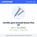 Tornillo para Drywall Rosca Fina #6 x 1'' HJ (50 und)